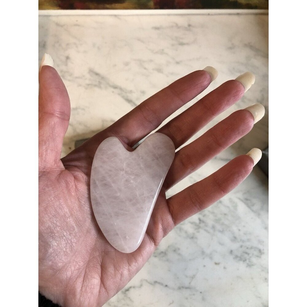 COMPLEX CULTURE Rose Quartz Gua Sha with Carrying Pouch NEW - Picture 5 of 9